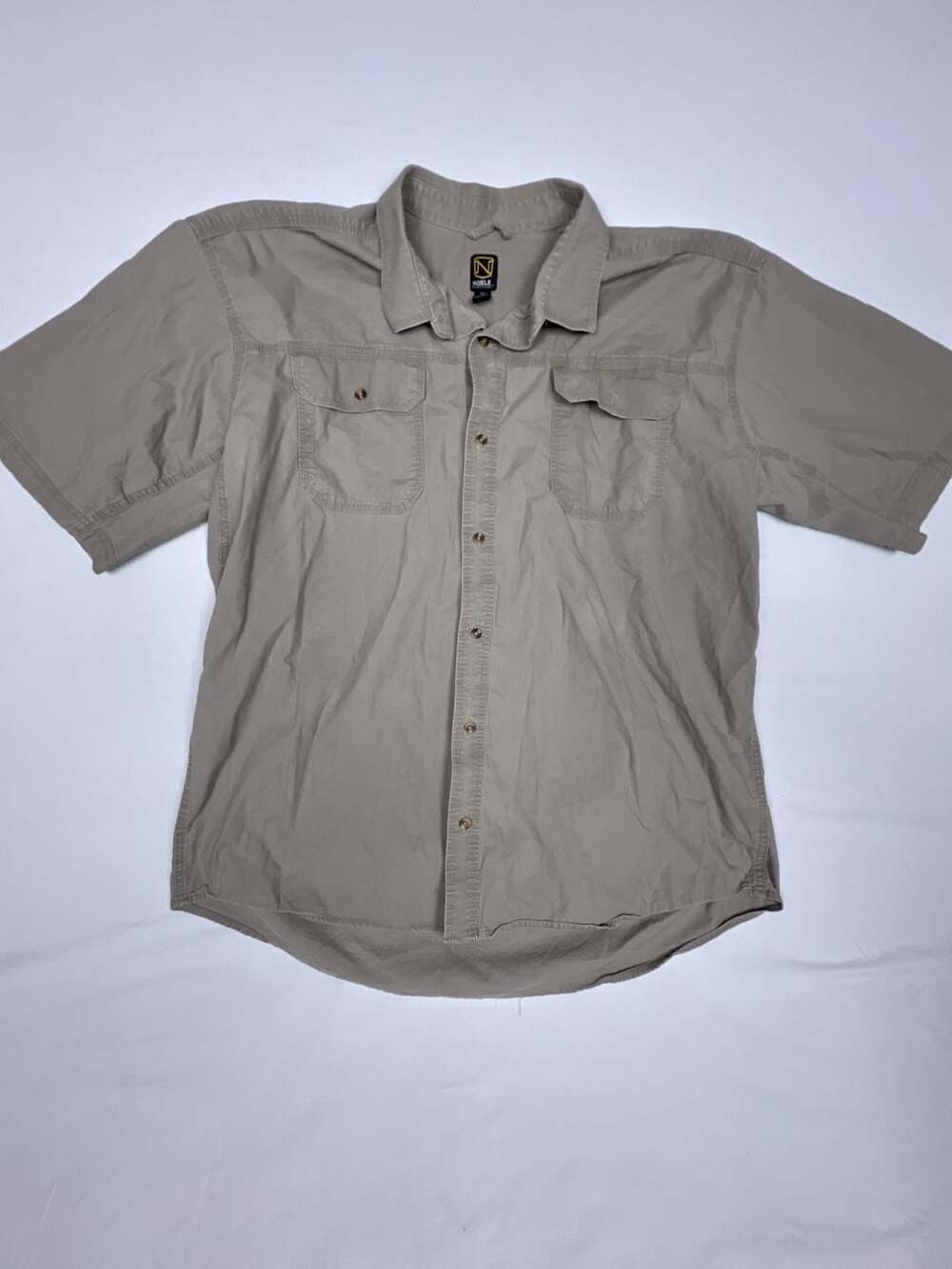 Noble Outfitters Men's Short Sleeve Utility ButtonDown Shirt, Size 3XL